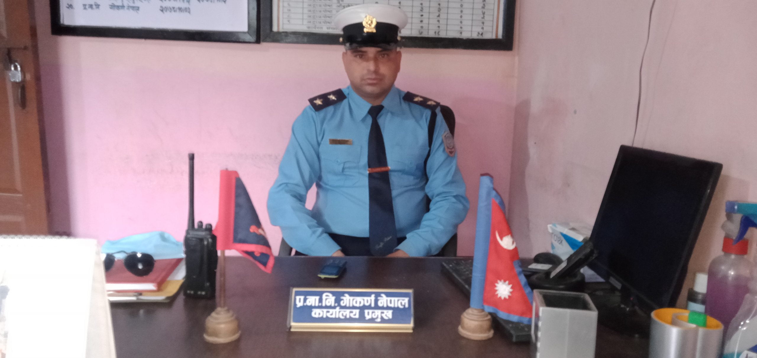 जिल्ला ट्राफिक प्रहरी कार्यलय तनहुँका प्रमुख गोकर्ण नेपाल